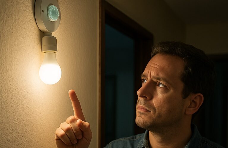 homem e o sensor de energia